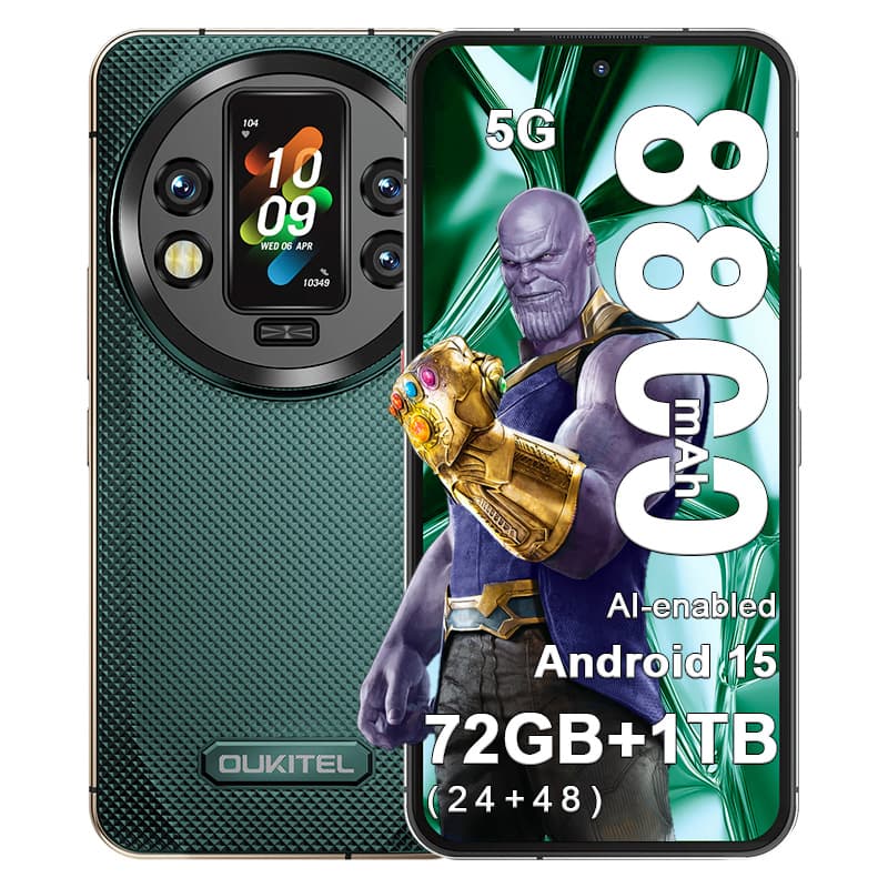 B　OUKITEL スマートフォン 8GB + 64GB グリーン Oukitel-wp200Pro-green-1.jpg